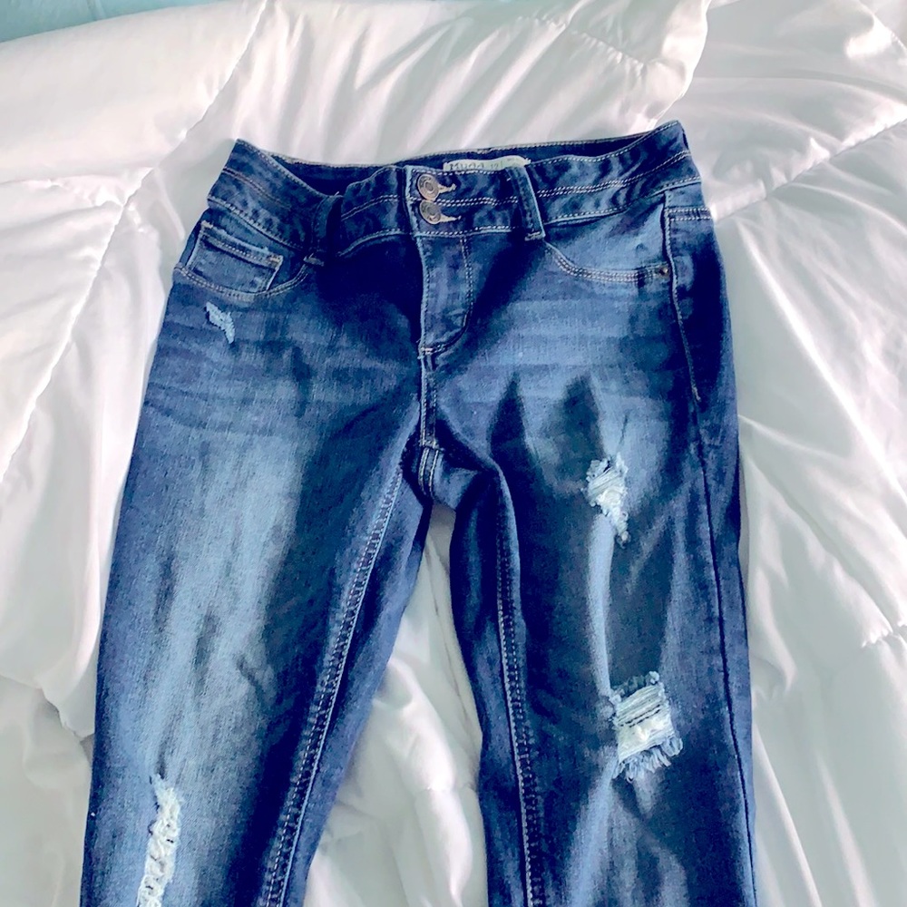 Dark wash mid rise jeans